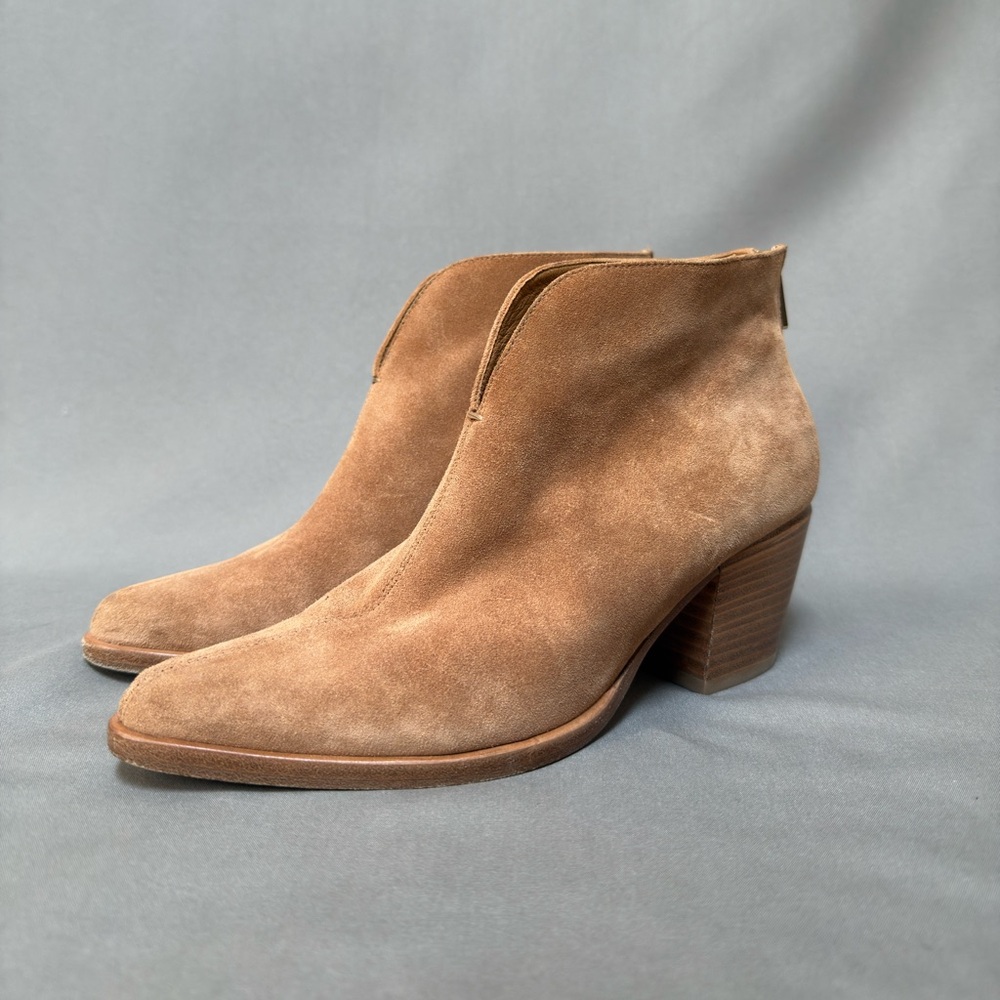 Vince Suede Ankle Boots Size 5, Tan, Brown, Camel, Fall, Booties, Neutral, Heels